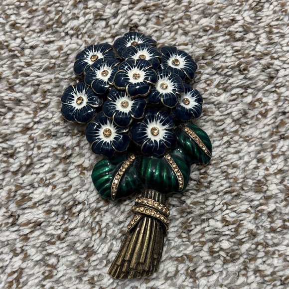 Rara Avis by Iris Apfel crystal enamel bouquet brooch